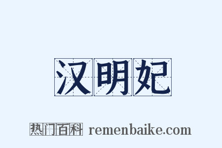 汉明妃是什么意思的图片